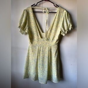 Beginning boutique floral v cut mini dress size 12